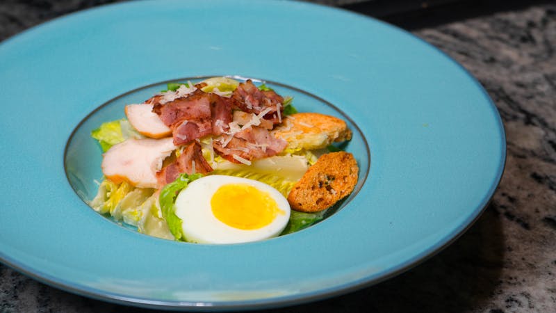 Classic Caesar salad with croutons